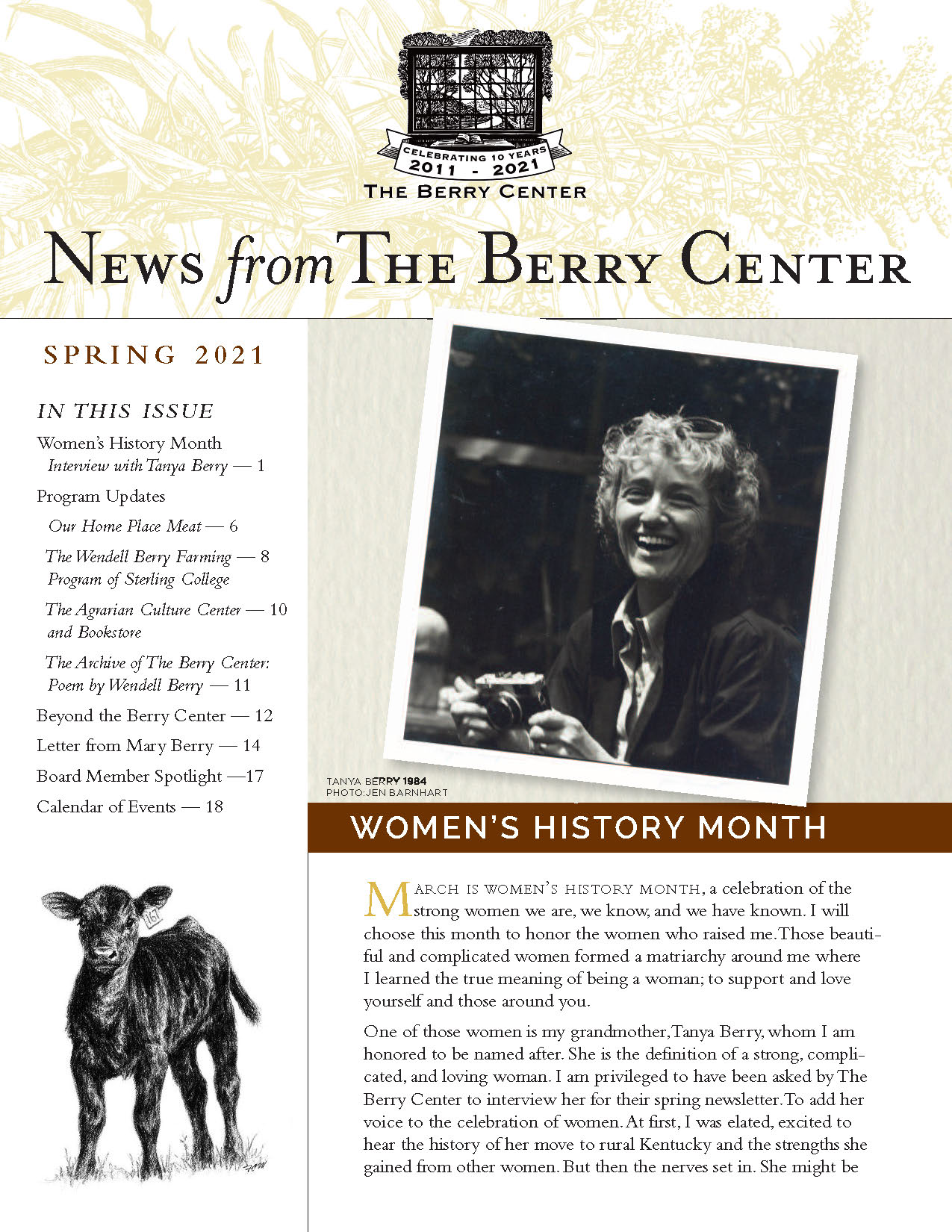 The Berry Center Spring Newsletter Cover Image
