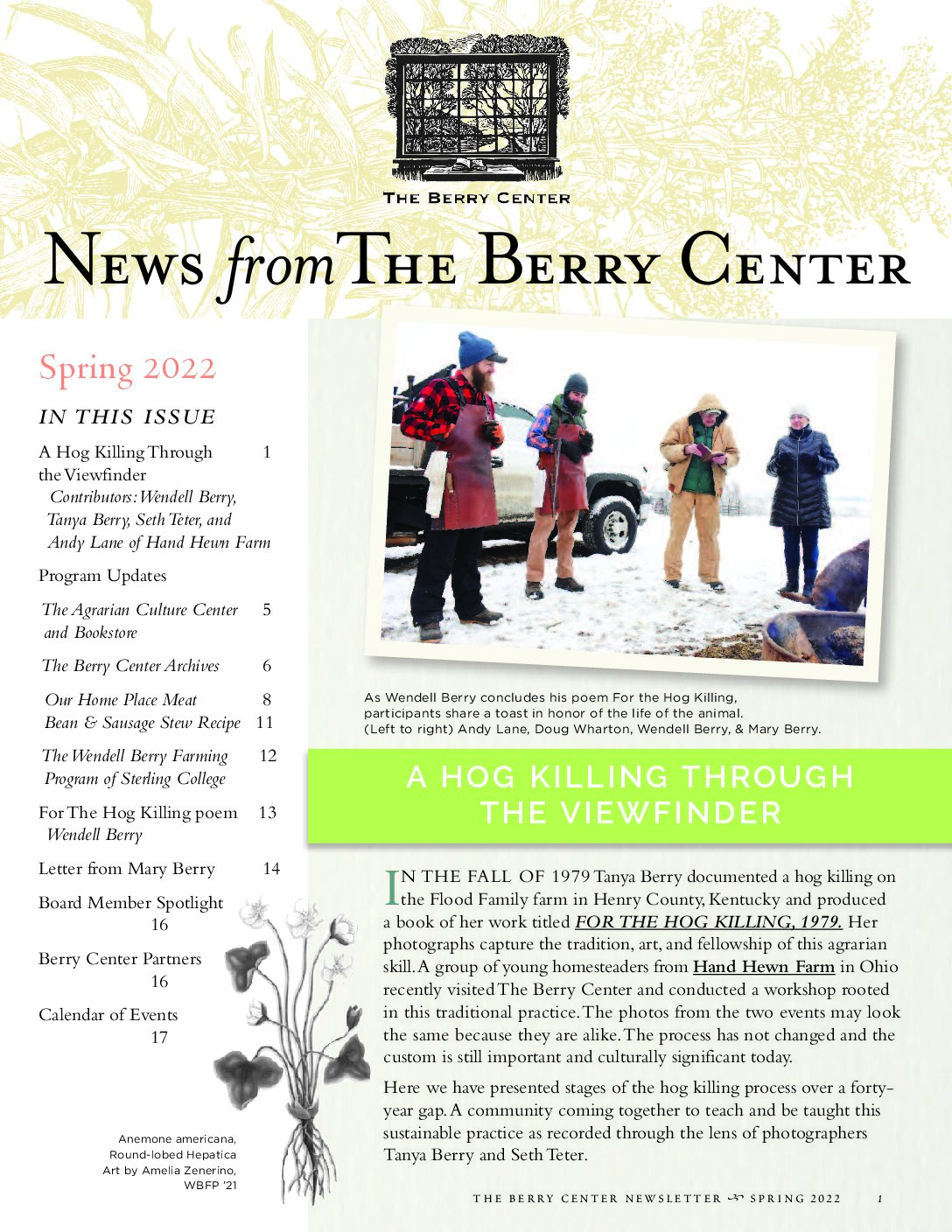 The Berry Center Newsletter – Spring 2022