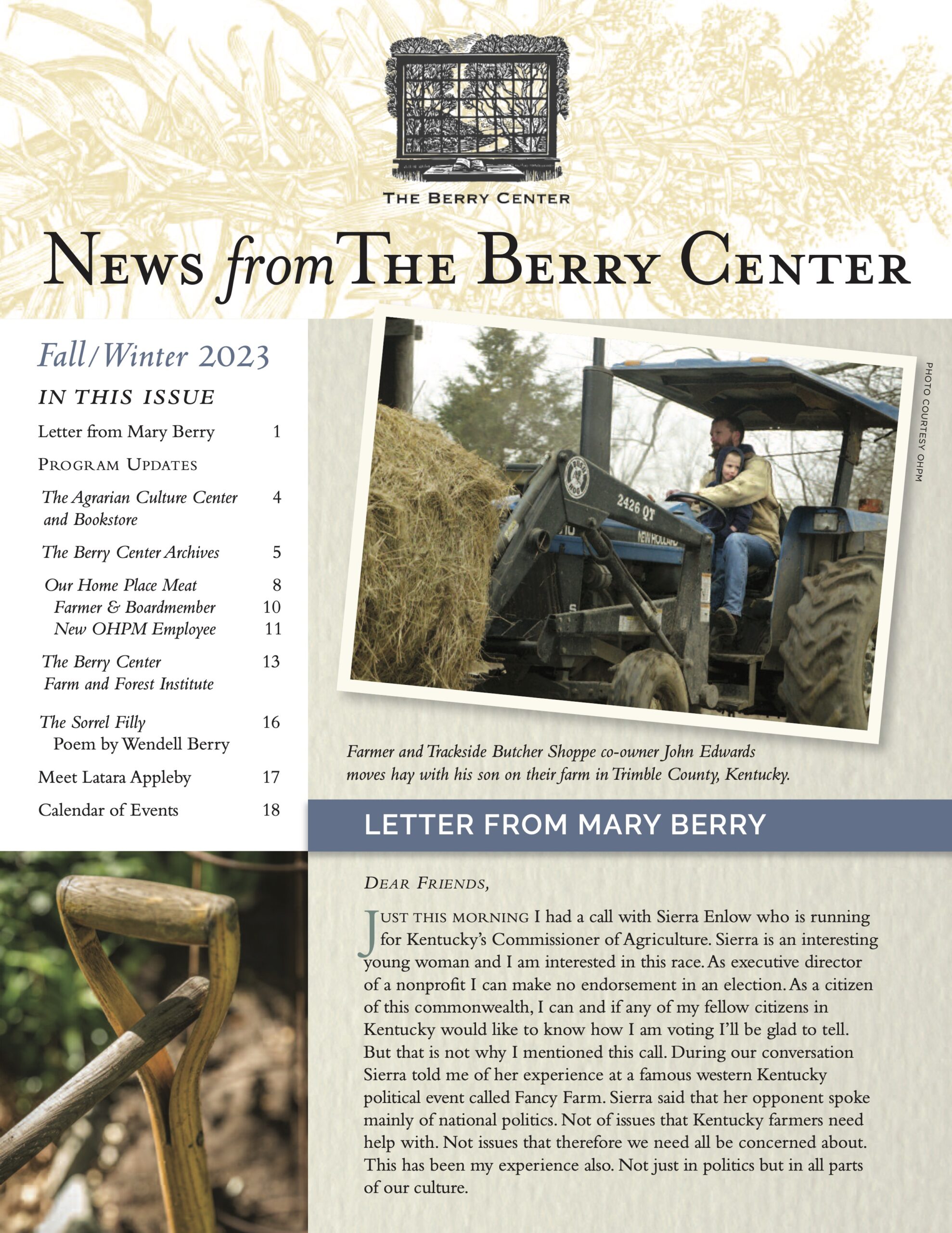 The Berry Center Newsletter Fall 2023 Cover